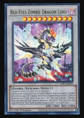 Yugioh Red-Eyes Zombie Dragon Lord DIFO-EN039 Dimension Force 1st Edition-image
