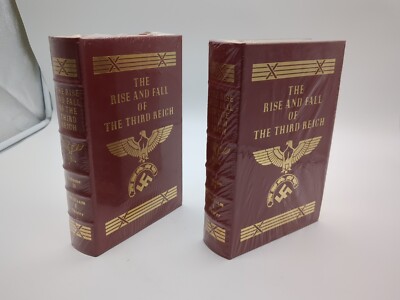 NEW SEALED RISE AND FALL OF THE THIRD REICH 2 vols William Shirer Leather Bound-image