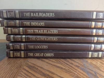 Time Life Books Lot Set of 6 The Old West Leatherbound Hard Cover 1975-image