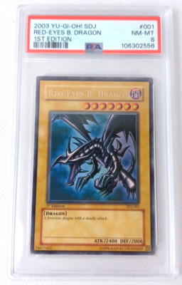 YU-GI-OH!  Yugioh Red Eyes Black Dragon 1st Edition SDJ-001 PSA 8 Joey Wheeler-image