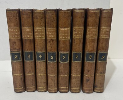 ÉLÉMENS D'HISTOIRE GÉNÉRALE. 9 Vols Set Par M. l'Abbé MILLOT. 1790 Missing Vol 1-image