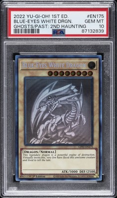 2022 YU-GI-OH! 1ST EDITION THE 2ND HAUNTING #EN175 BLUE-EYES WHITE DRAGON PSA 10-image