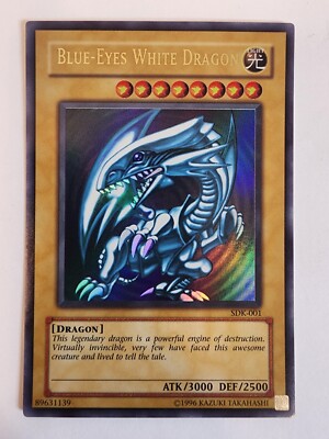 1996 Yu-Gi-Oh! - Blue-Eyes White Dragon - SDK-001 - Foil -image