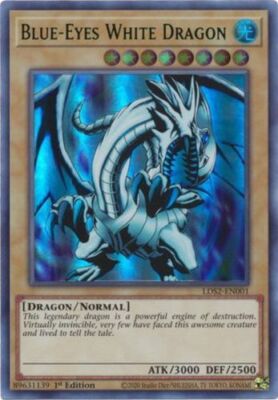 Blue-Eyes White Dragon (Green) - LDS2-EN001 - Ultra Rare - 1st Edition x1 - Ligh-image