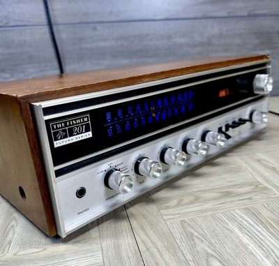 Fisher Futura 201 Series Stereo Receiver Tested Working + Wood Case -image