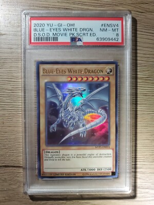 Yu-Gi-Oh! PSA 8 NM-MT- Blue-Eyes White Dragon- Ltd Ed. Ultra Rare (MVP1-ENSV4)-image