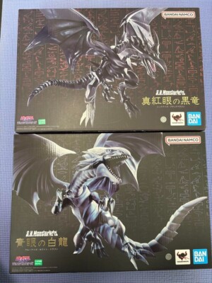 S.H.MonsterArts Blue Eyes White Dragon ＆ Red-Eyes-Black Dragon 2 Set Bandai JP-image