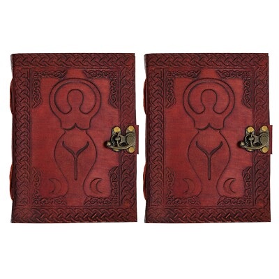 Leather Bound Journal Diary Set Handmade Writing Notebook with Lockable Closure-image