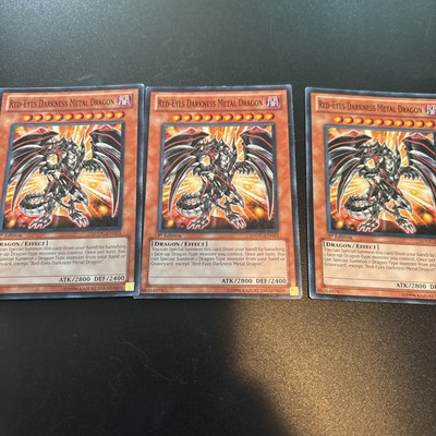 3X Red-Eyes Darkness Metal Dragon SDDC-EN013 - Yugioh Yu Gi Oh! 3 Playset Mixed-image