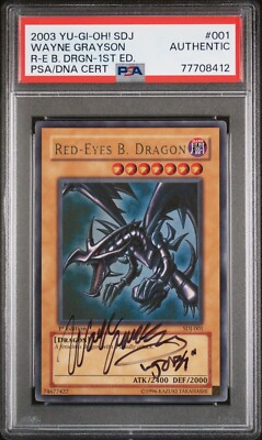 Yugioh Wayne Grayson Starter Deck Joey Red Eyes Black Dragon 1st SDJ-001 Signed-image