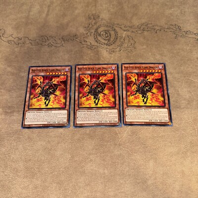 Yugioh! Red-Eyes Black Flare Dragon x3 LDK2-ENJ02 Playset NEW Unlimited NM/M-image