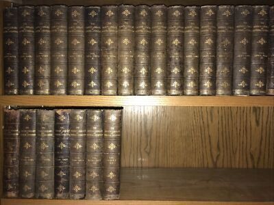 LEATHER Set;COMPLETE LIBRARY of LITERATURE ANTIQUARIAN ENCYCLOPEDIA 25vol /Loose-image