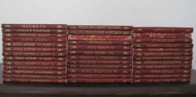 C.1900 Leather Set 37-Volume Shakespeare Plays Poems Illustrated David McKay Pub-image