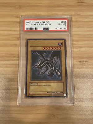Yu-Gi-Oh Red-Eyes Black Dragon 2003 SDJ-001 Ultra Rare PSA 5-image