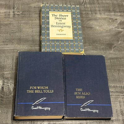 Vintage Ernest Hemingway Set of 3 Books Hardcover Classic Literature-image