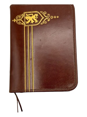 Vintage Leather Bound Bridge card Case Wallet Set With Pencil + 2 Sealed Decks-image