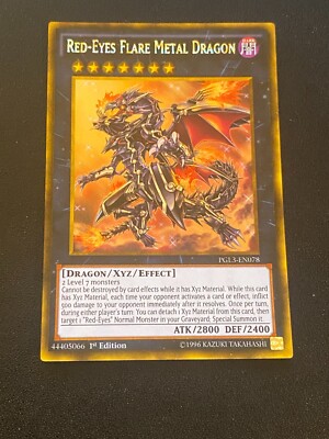 Yu-Gi-Oh! Red-Eyes Flare Metal Dragon PGL3-EN078 Gold Rare 1st Edition NM-image