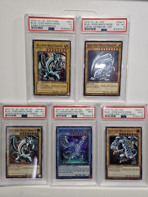Greded Blue-eyes White Dragon Collection 5 PSA Graded Cards-image