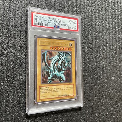 Yugioh! 2004 Blue-Eyes White Dragon LOB-001 Ultra Rare Unlimited PSA 8 NM-MT-image
