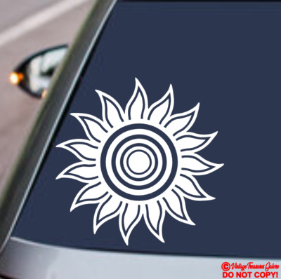 SUN Vinyl Decal Sticker Car Rear Window Wall Bumper Tribal Symbol Astrology Star-image