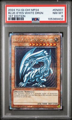 2024 YU-GI-OH! MP24-25TH ANV TIN: DUELING MIRRORS BLUE-EYES WHITE DRAGON PSA 8-image