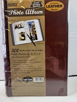 Pioneer Sewn Bonded Leather BookBound Bi-Directional Photo Album, Holds 300 4x6