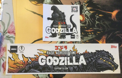  Nycc 2021 Rage Across Time Godzilla Topps TOHO Promo Stickers promotional-image