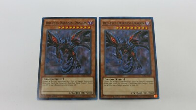 2x 1ST EDITION  RED-EYES DARKNESS DRAGON LDS1-EN003 COMMON YUGIOH UNPLAYED-image