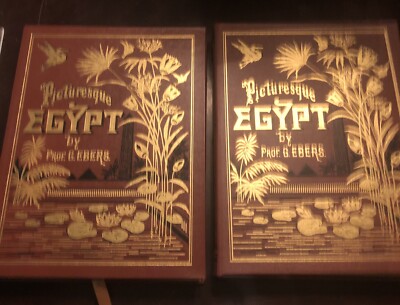 Picturesque EGYPT Prof. G. Ebers Vol 1 & 2 Easton Press Deluxe Hardcover 115/800-image