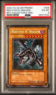 YuGiOh Red-Eyes B. Dragon BPT-005 Limited Edition Promo Secret Rare PSA 6 EX-MT-image