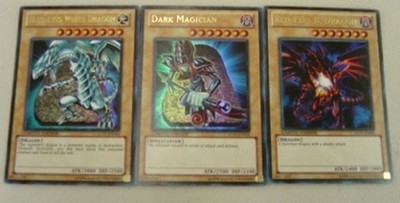 Yugioh lot BLUE-EYES WHITE DRAGON DARK MAGICIAN LC01-EN004 LC01-EN005 LC01-EN006-image