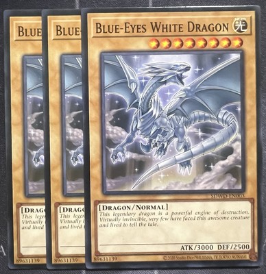 3x Blue-Eyes White Dragon 1st Edition Common SDWD Yu-Gi-Oh!-image