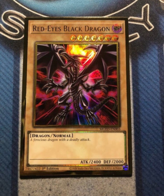 *** RED-EYES BLACK DRAGON *** ALTERNATE ART  1ST EDITION GOLD RARE (MINT) YUGIOH-image