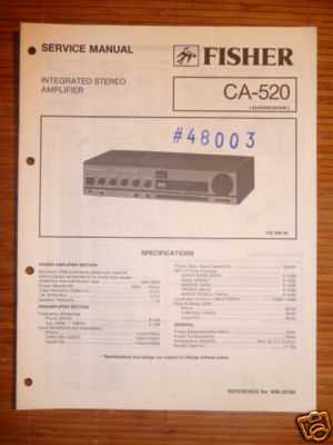 Service Manual Fisher CA-520 Amplifier, ORIGINAL!-image