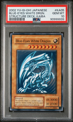 2002 YU-GI-OH! JPN STRUCTURE DECK: KAIBA #KA05 BLUE-EYES WHITE DRAGON PSA 10-image