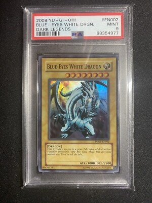 Yu-Gi-Oh! Blue-Eyes White Dragon Dark Legends DLG1-EN002 PSA 9-image
