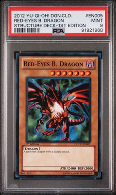 2012 YU-GI-OH! DRAGONS COLLIDE STRUCTURE DECK 1ST ED RED-EYES B. DRAGON PSA 9-image