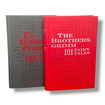 2 Book Set: The Brothers GRIMM 101 & 110 Fairy Tales Flexi Bound Faux Leather-image
