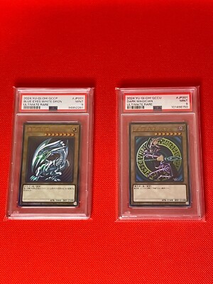 PSA 9 Yu-gi-oh! Blue-Eyes White Dragon Dark Magician Japanese Ultimate Rare Set-image