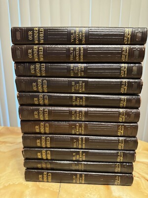Our Wonder World Complete Set of 11 Vintage Books 1914 Library of Knowledge Geo.-image
