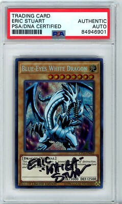 PSA Signed Eric Stuart Blue-Eyes White Dragon CT14-EN002 2017 Mega-Tins Ltd Ed-image