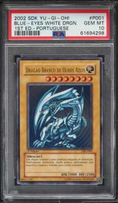 2002 Yu-Gi-Oh! Blue-Eyes White Dragon SDK DIK-P001 Ultra Rare 1st Edition PSA 10-image