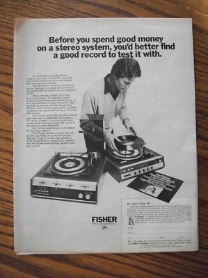 VTG Magazine Ad 1972 Orig FISHER Stereo System Record Player Before You Spend-image