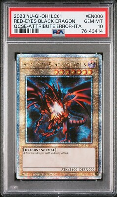 PSA 10 Red Eyes Black Dragon 25th Quarter Century Secret Rare EN006 Yugioh ITA-image