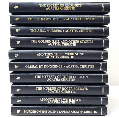 Agatha Christie Mystery Collection Lot Of 10 Bantam Leatherette Hardcovers Set-image