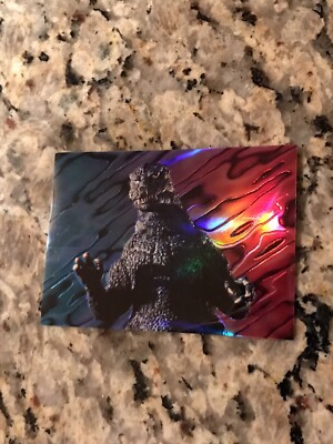 1996 TOHO JPP AMADA RARE GODZILLA CHROMIUM STICKER CARD-image