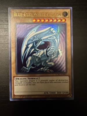Yugioh! Blue-Eyes White Dragon (Version 2) LCKC-EN001 1st Ed. MINTY FRESH!!-image
