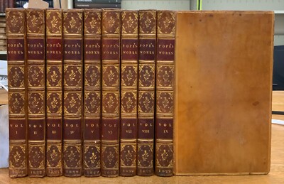 1822 Works of Alexander Pope, Joseph Warton Notes Complete Set London Imprint-image