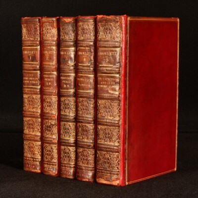 1809 5vols Miscellaneous Works of Tobias Smollett Illustrated Zaehnsdorf-image