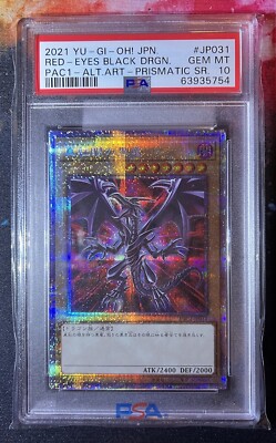 PSA 10 Red-Eyes Black Dragon PAC1-JP031 Prismatic Secret Rare Alt Art Japanese-image